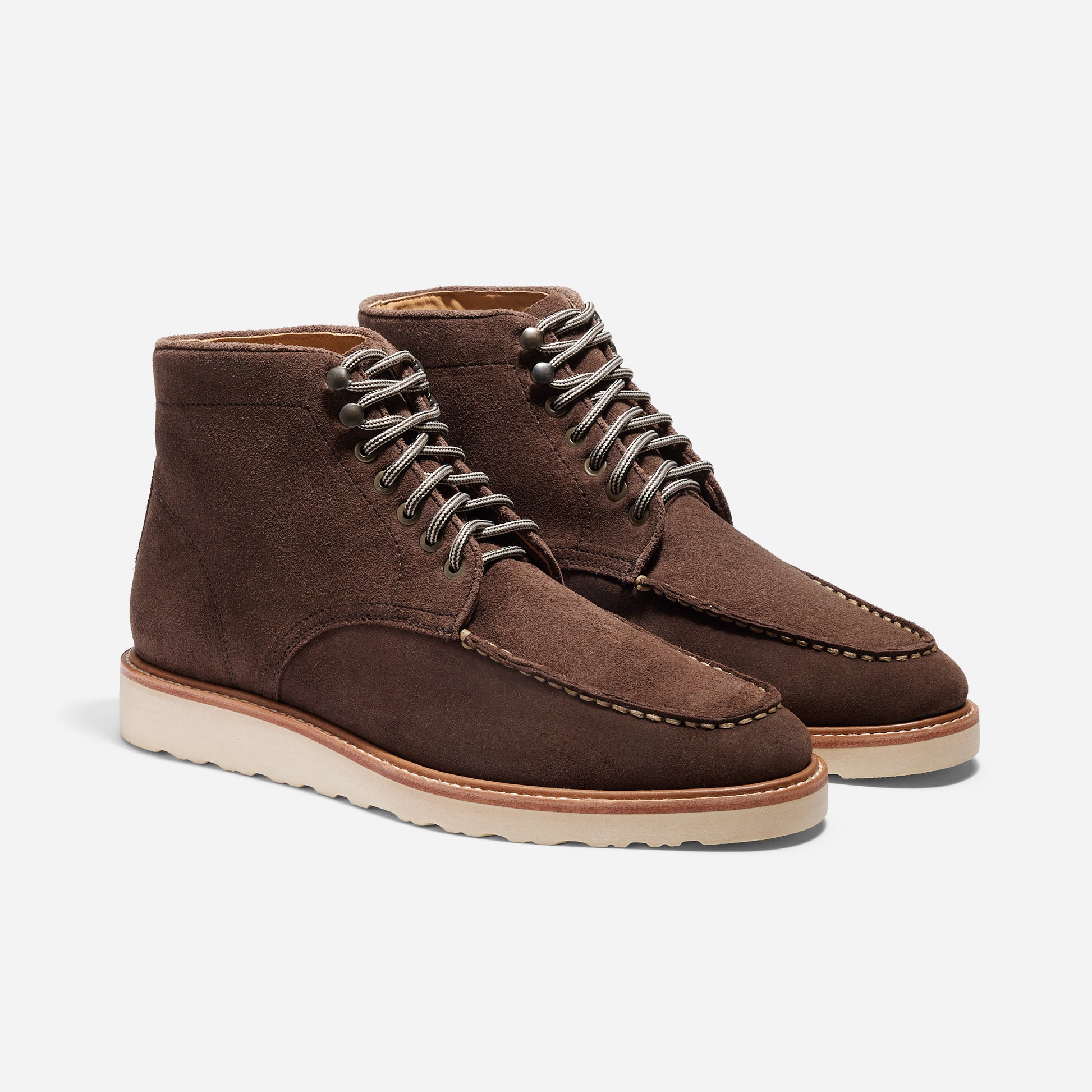 Mateo Moc Toe Boot Umber Brown Suede