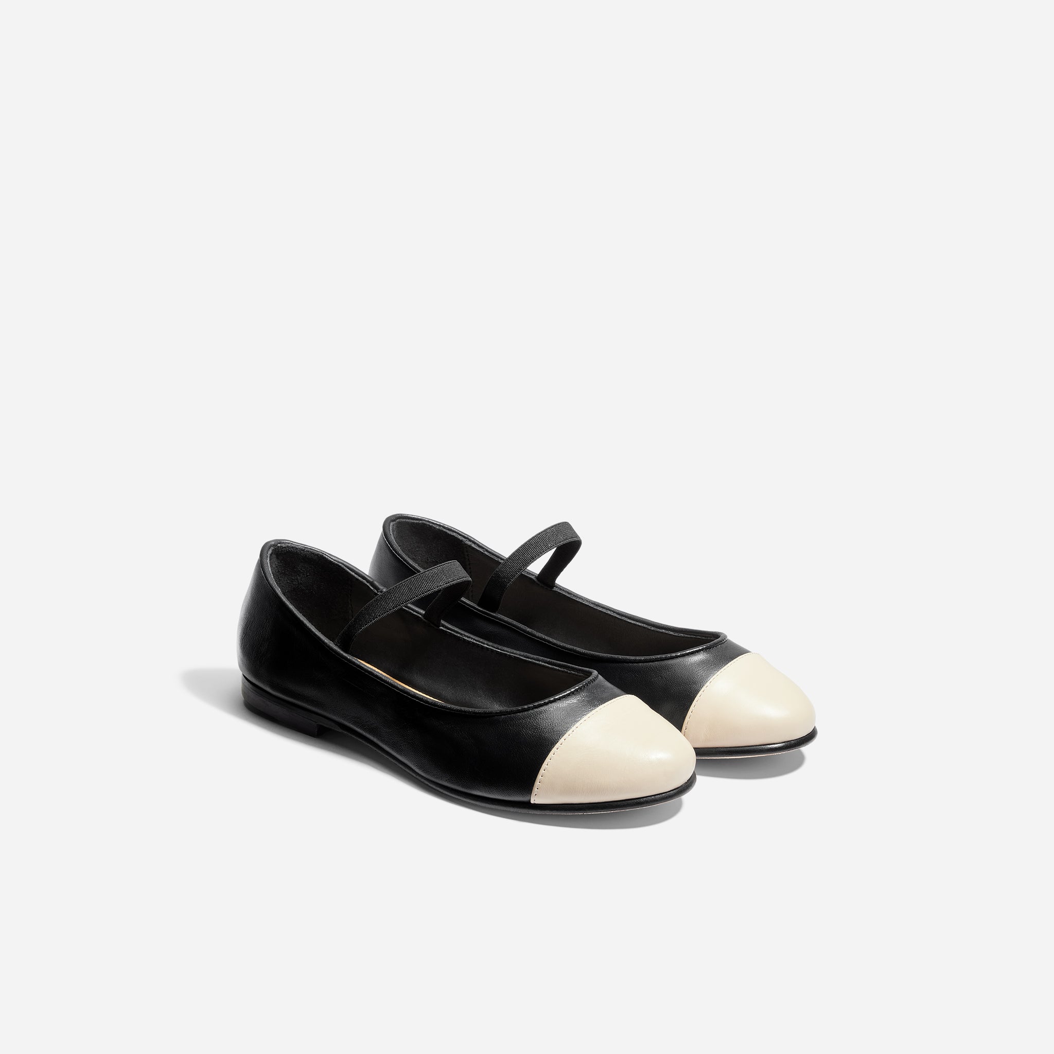 Bea Mary Jane Ballet Cap Toe Black/Bone