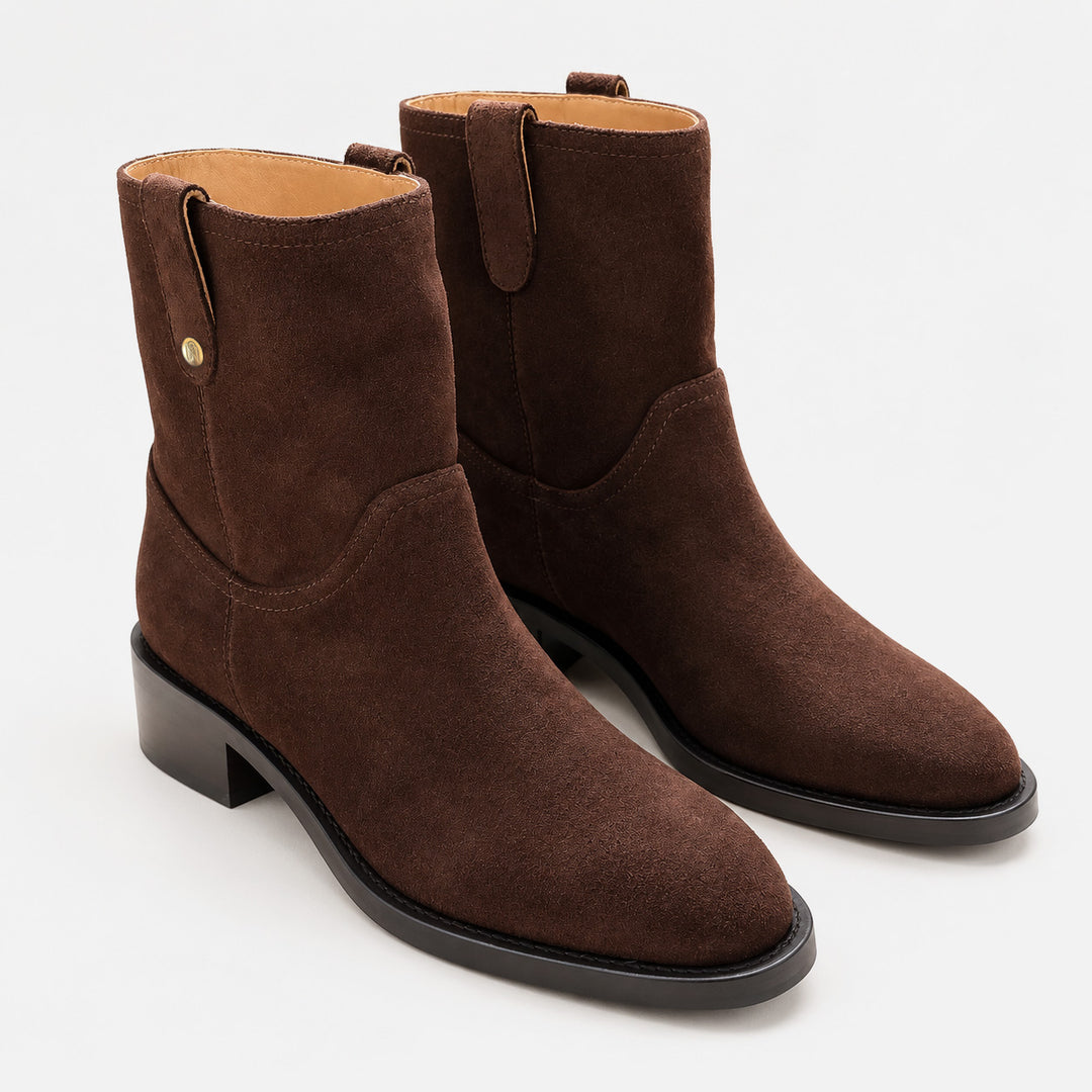 Viola Moto Boot Brown Suede