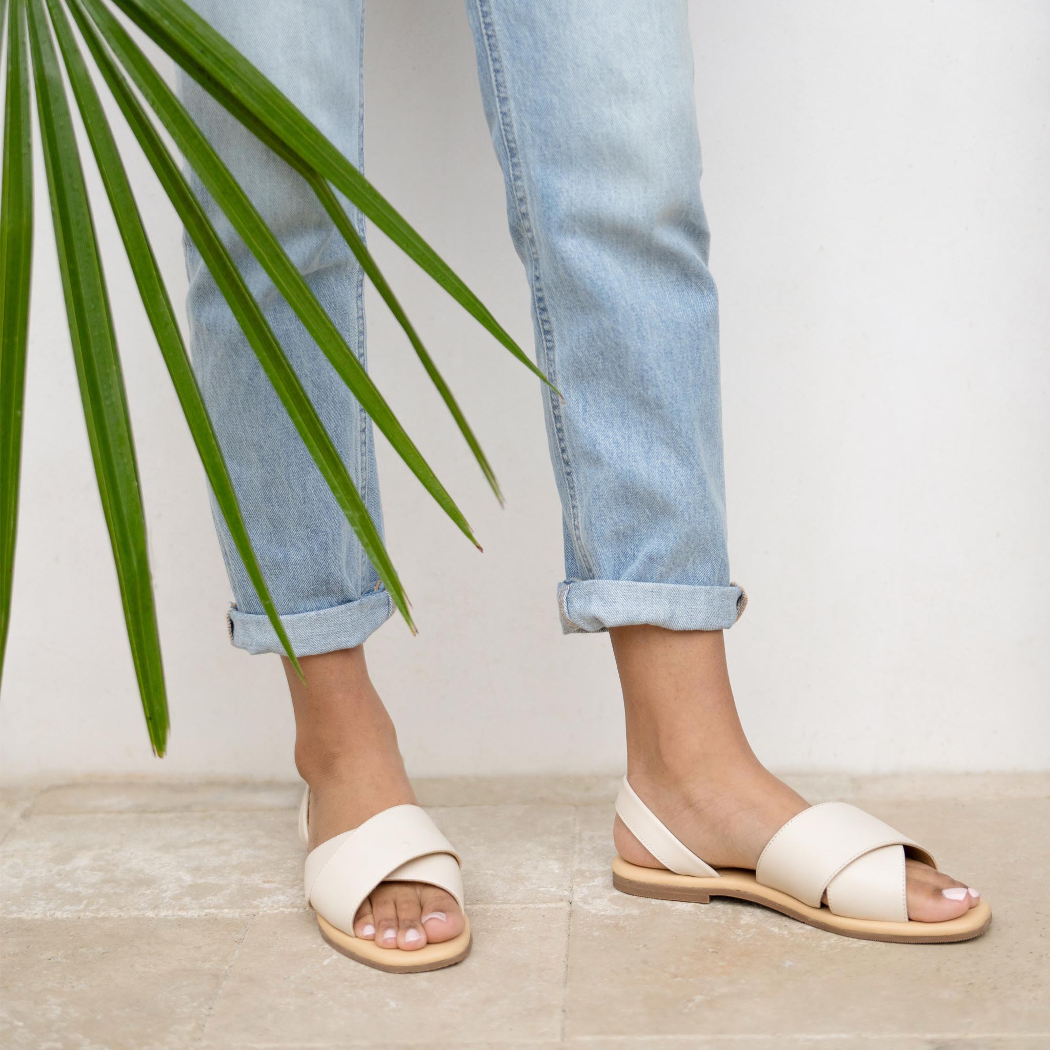 All-Day Cross Strap Sandal Bone