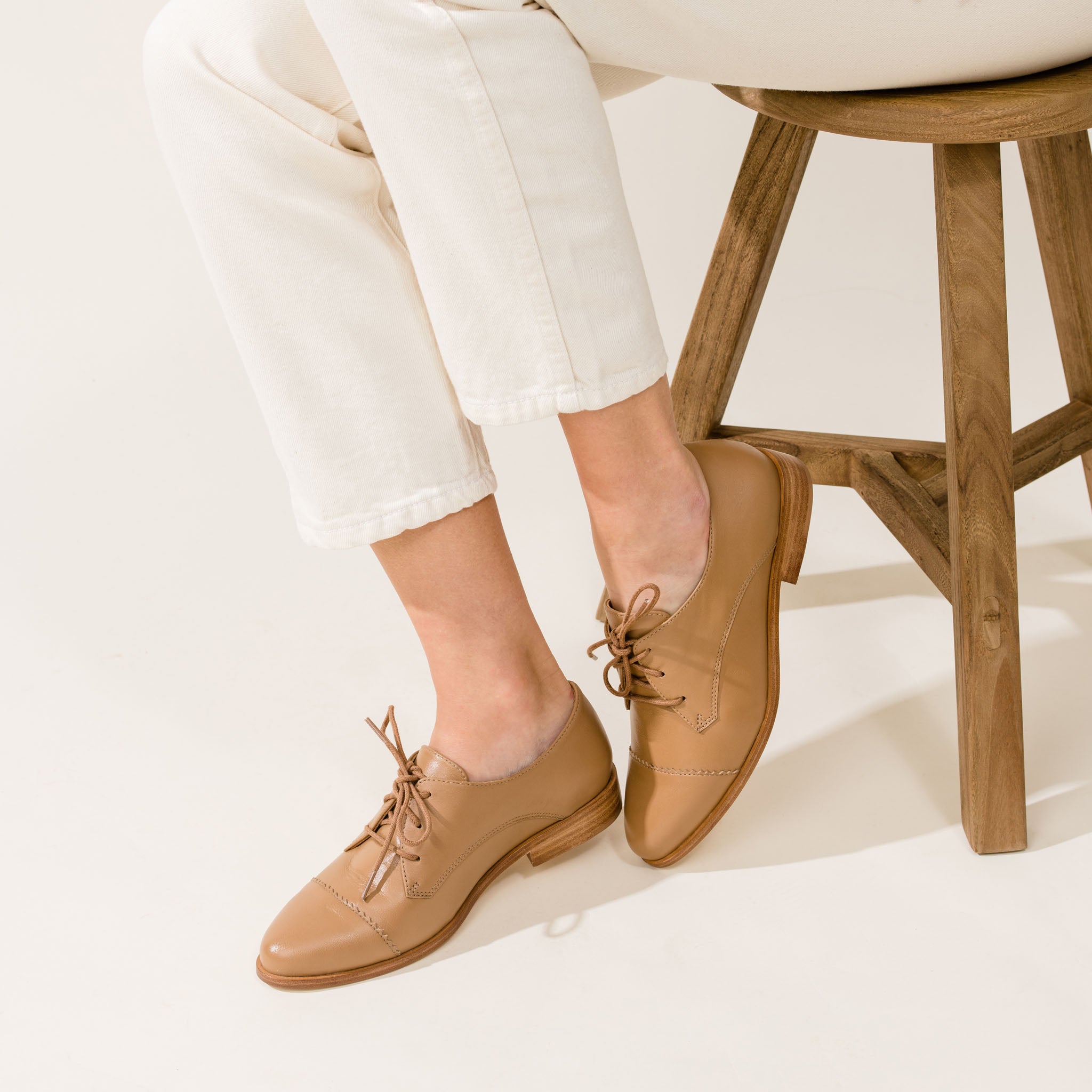 Emilia Cap Toe Oxford Almond