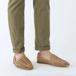 Video 1 of the Men's Huarache Sandal Almond shown on a model in motion