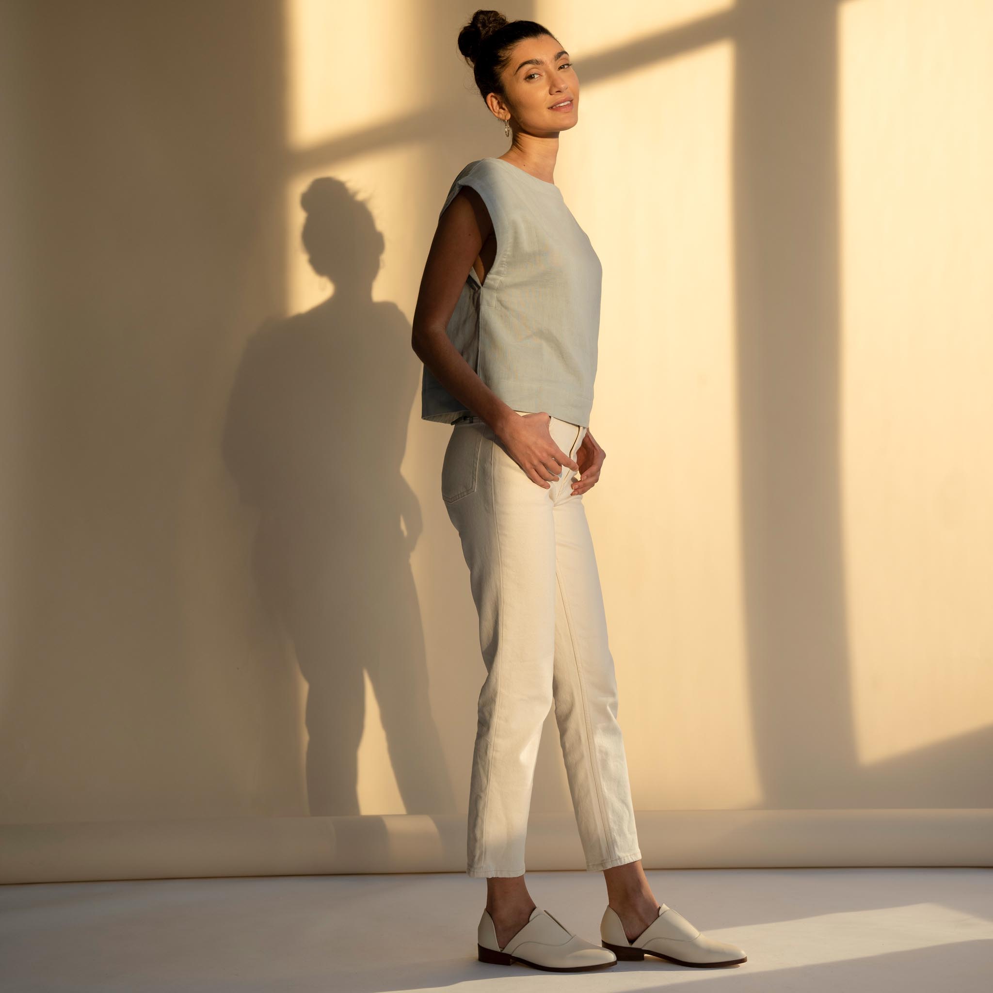 Image 5 of the Emma d'Orsay Oxford Bone on model