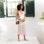 Image 2 of the Isla Woven Slide Sandal Bone on model